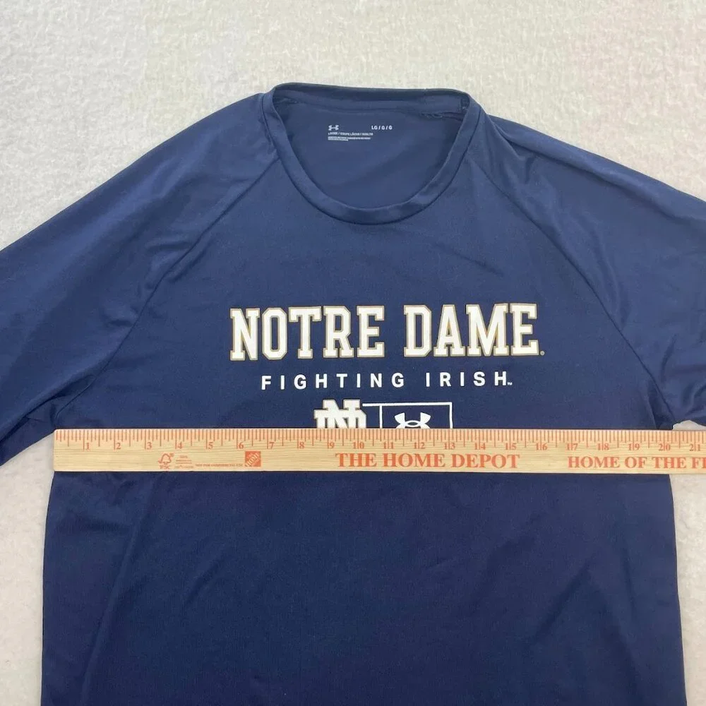Under Armour Notre Dame Fighting Irish Logo Lockup Tech Raglan Long Sleeve Sz L - Picture 4 of 5
